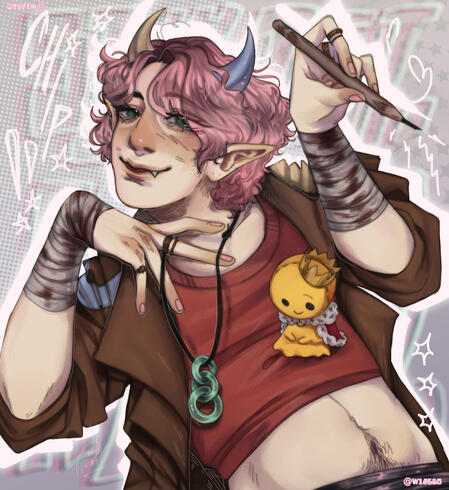 full body sketch + background